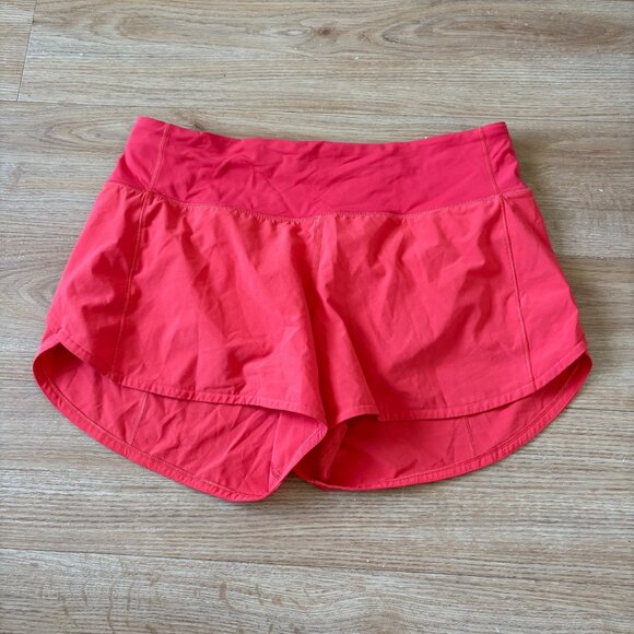 Lululemon Athletic Speed Up Mid Rise Short 4” Carnation Red Women’s Size 8 - Picture 1 of 9